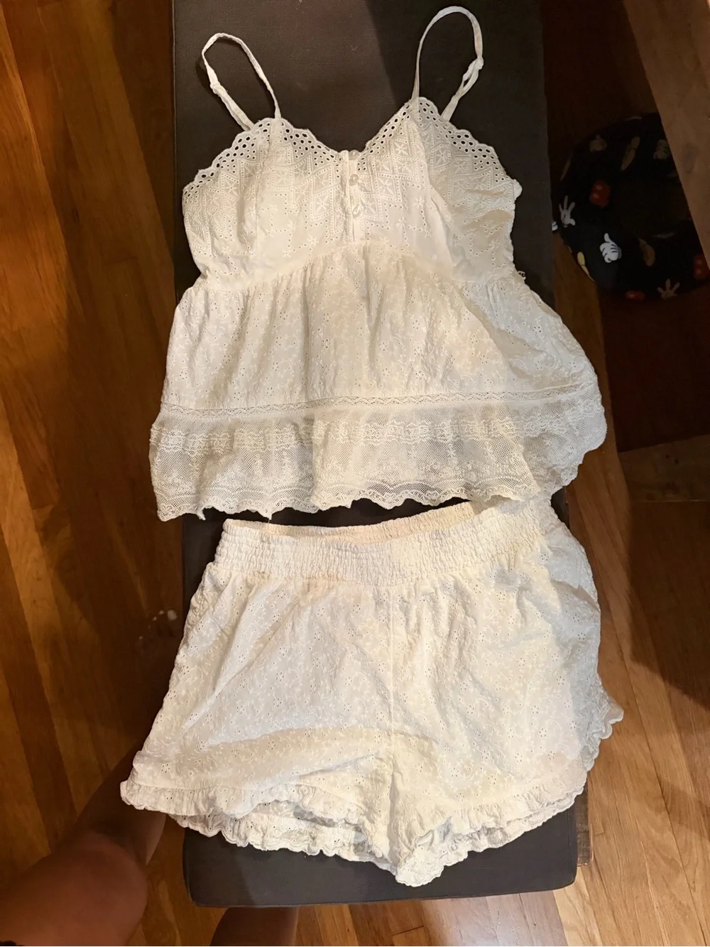 Joie White Eyelet Lace Cami & Short Sleep Set